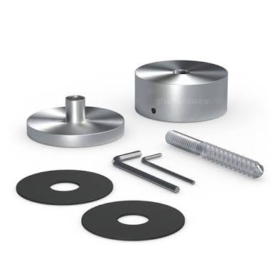 Glass Standoff Heavy Duty 3/4″ Base x 2″ Diameter – Brushed Stainless