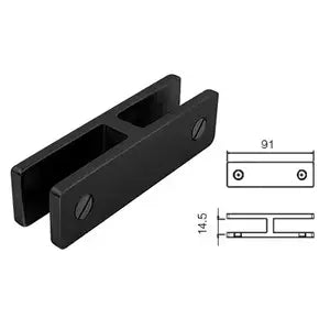 180 Degree Glass Bracing Clamp - Matte Black